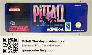 Pitfall: The Mayan Adventure Super Nintendo Entertainment System, PAL cartridge label