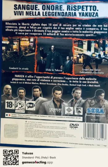 Yakuza PlayStation 2, Italy box back