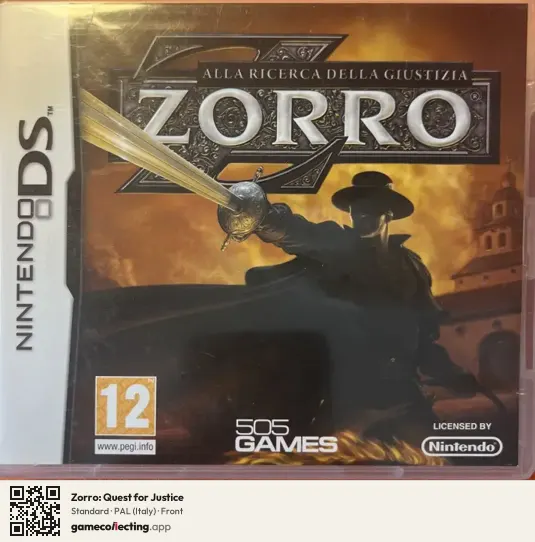 Zorro: Quest for Justice Nintendo DS, Italy box front
