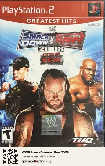 WWE SmackDown vs. Raw 2008 PlayStation 2, NTSC box front