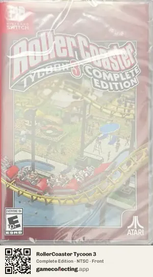RollerCoaster Tycoon 3 Nintendo Switch, NTSC box front