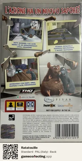 Ratatouille PlayStation Portable, Italy box back
