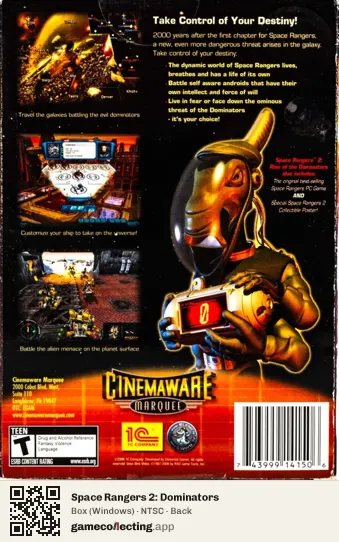 Space Rangers 2: Dominators Computer, NTSC box back