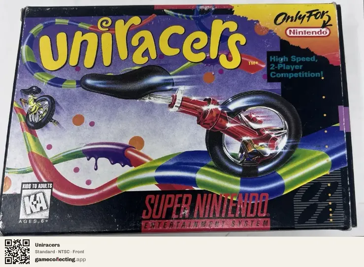 Uniracers Super Nintendo Entertainment System, NTSC box front