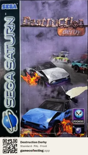 Destruction Derby Sega Saturn, PAL box front