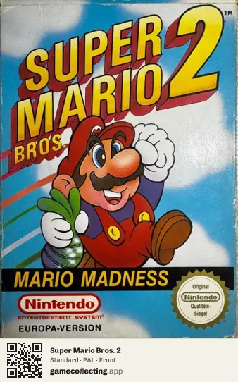 Super Mario Bros. 2 Nintendo Entertainment System, PAL box front
