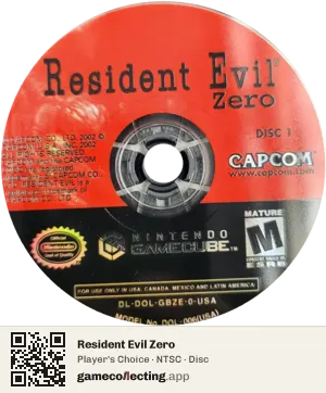 Resident Evil Zero Nintendo GameCube, NTSC disc