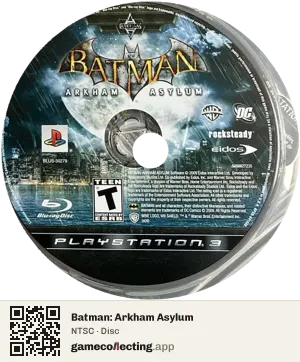 Batman: Arkham Asylum PlayStation 3, NTSC disc