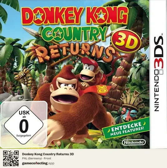 Donkey Kong Country Returns 3D Nintendo 3DS, Germany box front