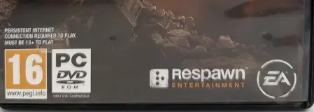 Titanfall, the PEGI square on its front