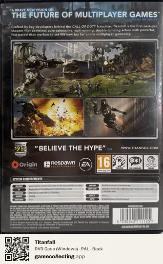 Titanfall Computer, PAL box back