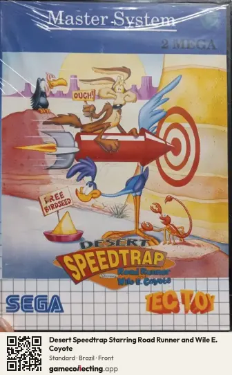 Desert Speedtrap Starring Road Runner and Wile E. Coyote Sega Master System, Brazil box front