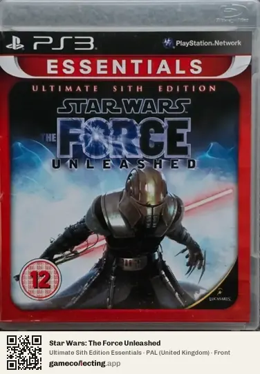 Star Wars: The Force Unleashed PlayStation 3, United Kingdom box front