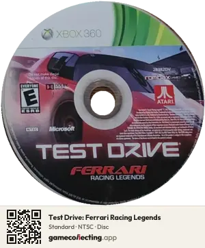 Test Drive: Ferrari Racing Legends Xbox 360, NTSC disc