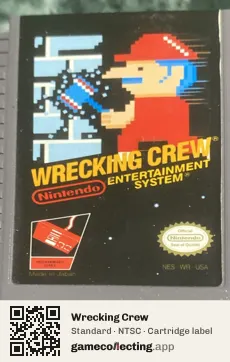 Wrecking Crew Nintendo Entertainment System, NTSC cartridge label
