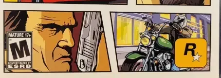 Grand Theft Auto: Liberty City Stories, the ESRB box on its front
