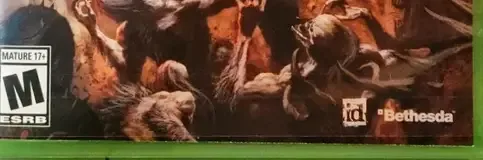Doom: The Dark Ages, the ESRB box on its front