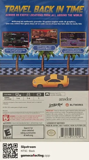 Slipstream Nintendo Switch, NTSC box back