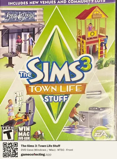 The Sims 3: Town Life Stuff Computer, NTSC box front