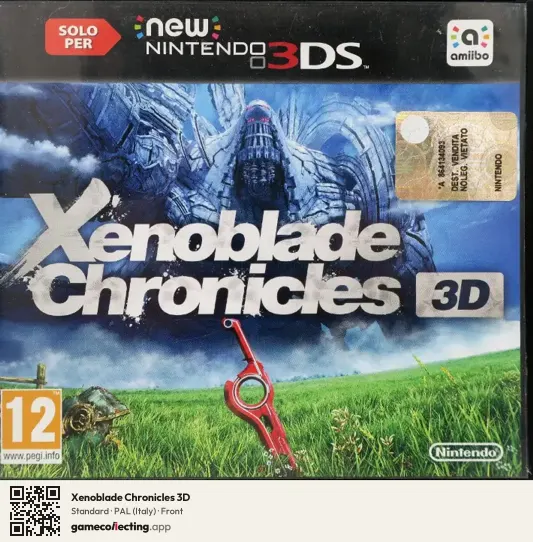Xenoblade Chronicles 3D Nintendo 3DS, Italy box front