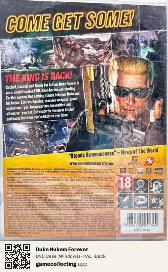 Duke Nukem Forever Computer, PAL box back