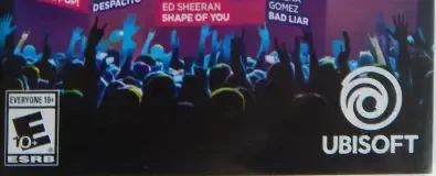 Just Dance 2018, the ESRB box on its front