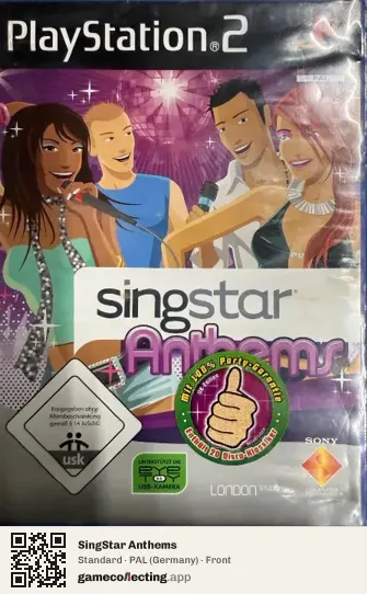 SingStar Anthems PlayStation 2, Germany box front