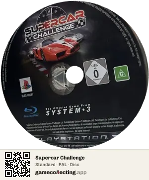 Supercar Challenge PlayStation 3, PAL disc