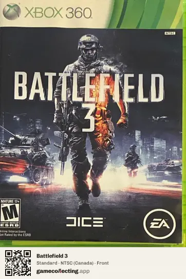 Battlefield 3 Xbox 360, Canada box front