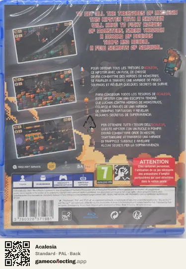 Acalesia PlayStation 4, PAL box back