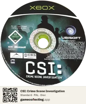 CSI: Crime Scene Investigation Xbox, PAL disc
