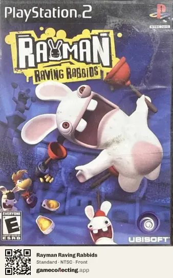 Rayman Raving Rabbids PlayStation 2, NTSC box front