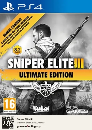 Sniper Elite III PlayStation 4, PAL box front