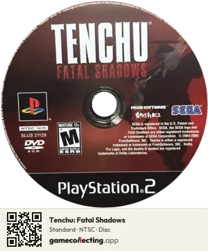 Tenchu: Fatal Shadows PlayStation 2, NTSC disc