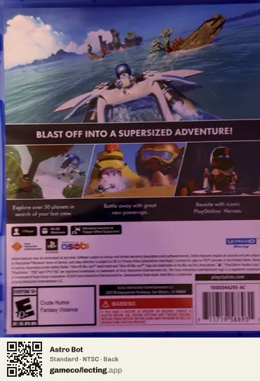 Astro Bot PlayStation 5, NTSC box back