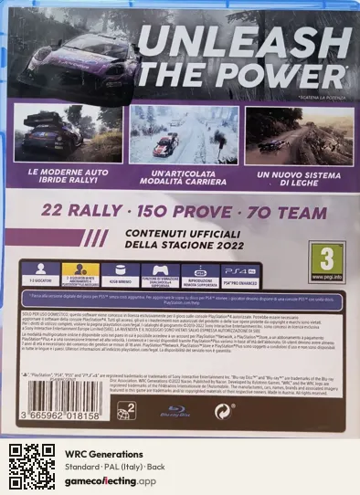 WRC Generations PlayStation 4, Italy box back