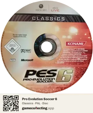 Pro Evolution Soccer 6 Xbox 360, PAL disc
