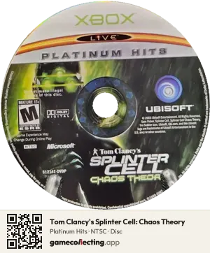 Tom Clancy's Splinter Cell: Chaos Theory Xbox, NTSC disc