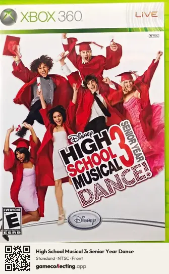 High School Musical 3: Senior Year Dance Xbox 360, NTSC box front