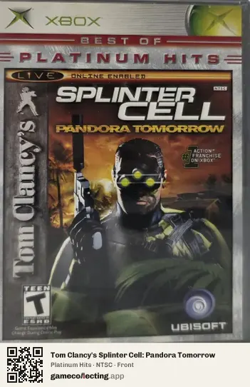 Tom Clancy's Splinter Cell: Pandora Tomorrow Xbox, NTSC box front