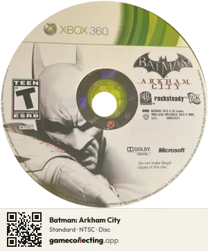 Batman: Arkham City Xbox 360, NTSC disc