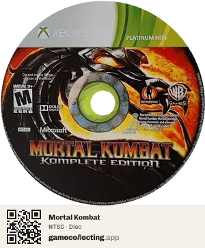 Mortal Kombat Xbox 360, NTSC disc