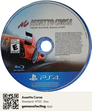 Assetto Corsa PlayStation 4, NTSC disc