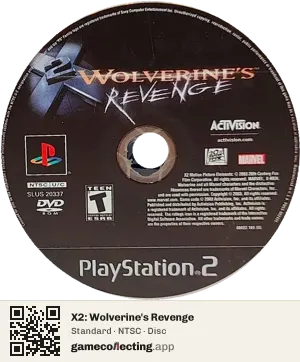 X2: Wolverine's Revenge PlayStation 2, NTSC disc