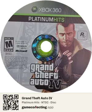 Grand Theft Auto IV Xbox 360, NTSC disc