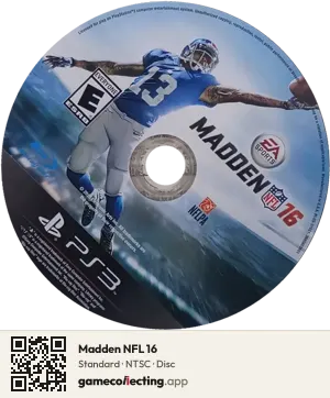 Madden NFL 16 PlayStation 3, NTSC disc