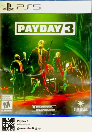 Payday 3 PlayStation 5, NTSC box front
