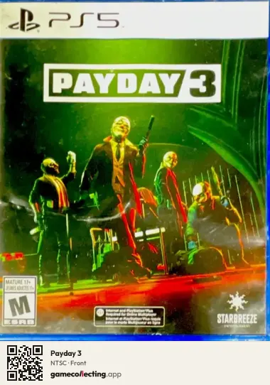 Payday 3 PlayStation 5, NTSC box front