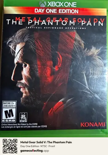 Metal Gear Solid V: The Phantom Pain Xbox One, NTSC box front
