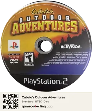 Cabela's Outdoor Adventures PlayStation 2, NTSC disc